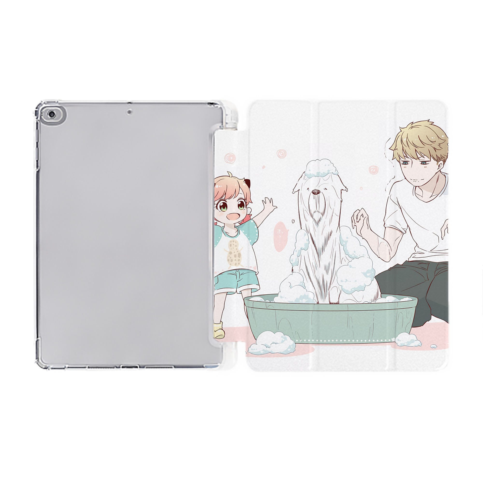 （画像用） SPY×FAMILY间谍家家酒 IPad ケース ペン収納付き 三つ折りスタンド PUレザー×シリコン 対応機種9.5/10.5/10.9インチ